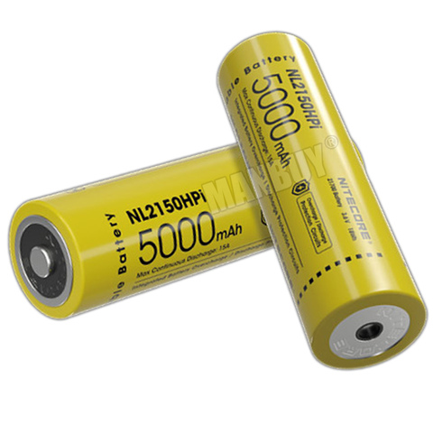 NITECORE-batería recargable de iones de litio, Pila de ion de litio, protección de la Serie i, 2022 mAh, 21700 V, NL2150HPi 5000, botón superior, 1 ud. Para linterna, 3,6 ► Foto 1/6