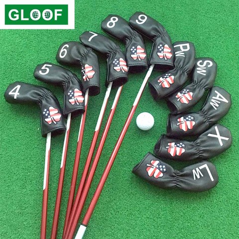 Funda de cabeza para Club de Golf USA bandera hojas Iron Pole Sleeve Putter Sets, adecuado para golfistas masculinos/femeninos ► Foto 1/6