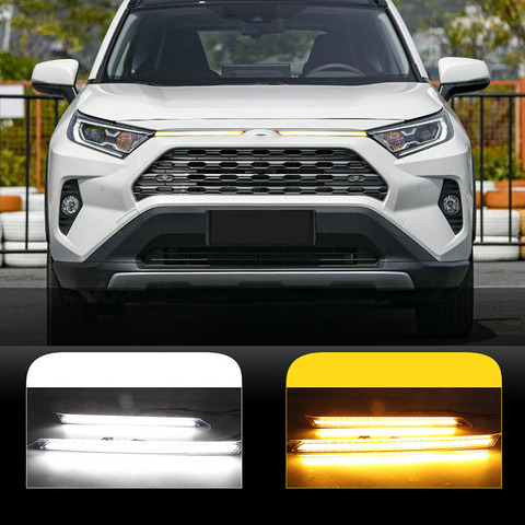 Luz LED de circulación diurna para coche Toyota RAV4, luz de decoración de cubierta de automóvil, función de señalización de giro, 2022, 2022 ► Foto 1/6