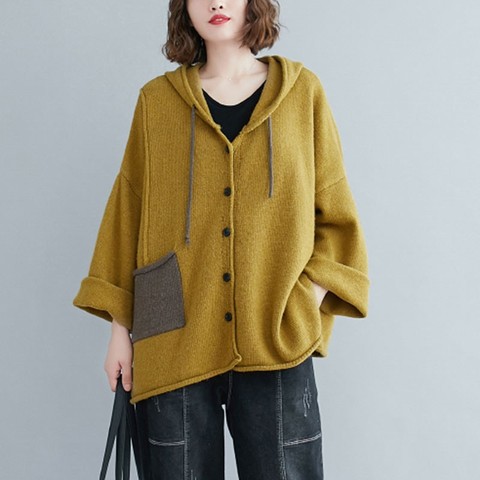 Cárdigan de punto de gran tamaño para mujer, abrigos informales holgados de Estilo Vintage coreano para otoño e invierno, S2371, novedad de 2022 ► Foto 1/6