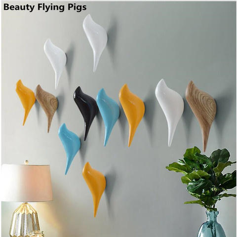 Gancho de suspensión de pájaros para habitación de niños, modelo creativo de resina, ganchos de pared para baño, ganchos con ventosa para colgador de llaves ► Foto 1/6