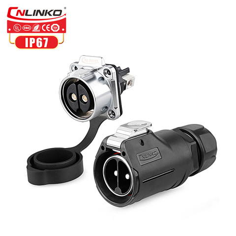 CNLINKO-conector industrial M28 de 2 pines, nuevo lanzamiento, resistente al agua, enchufe macho Circular de carga para coche eléctrico, enchufe hembra de bloqueo 50A ► Foto 1/5