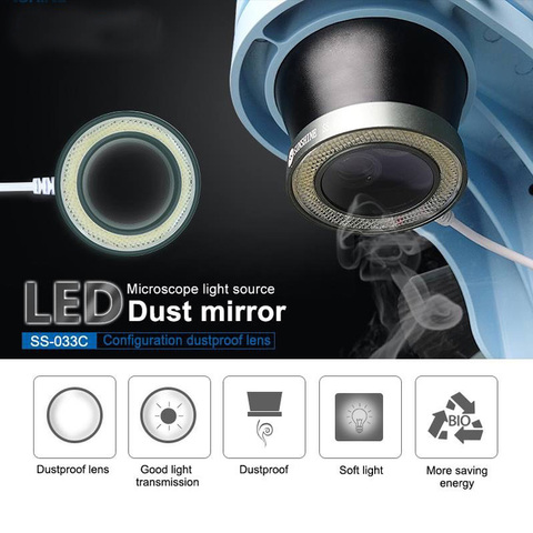 SS-033C-luz LED para microscopio 2 en 1, lámpara redonda ajustable con USB, espejo UV a prueba de humo y aceite para reparación de BGA de teléfono ► Foto 1/6