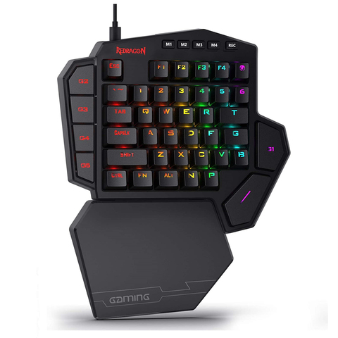 Redragon-Teclado mecánico para jugar con una mano modelo K585 DITI, Teclado mecánico para jugar con 42 teclas, interruptor azul, miniteclado LED izquierdo para juego móvil ► Foto 1/6