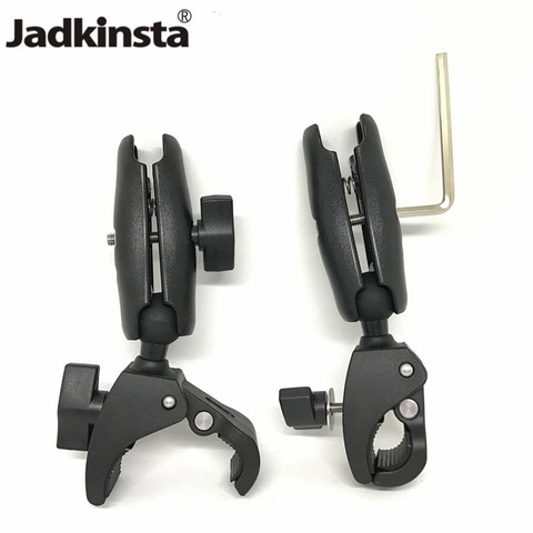 Jadkinsta para Gopro montaje SLR 1 pulgadas doble Socket Arm y garra pinza manillar de la motocicleta bicicleta riel de montaje Base bola ► Foto 1/6