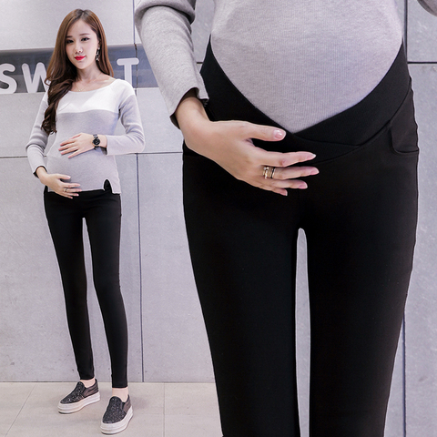 Pantalones lápiz de maternidad elásticos de cintura baja para mujeres embarazadas, pantalones de algodón ajustados para pierna, ropa de maternidad, Leggings, 2022 ► Foto 1/6