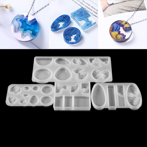 Molde de silicona para colgantes de gota de agua, resina epoxi de pegamento de cristal, molde de silicona para DIY, suministros de joyería, 8 estilos ► Foto 1/6