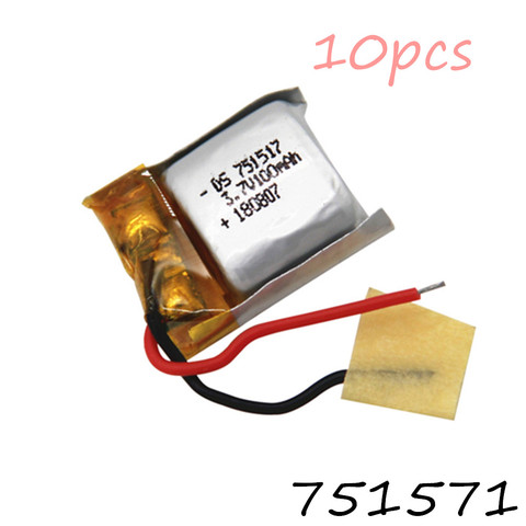 3,7 V 100mAh lipo batería para Cx10 CX-10 CX-12 JJ810 820 828 V646 RC drone 751517 batería de 3,7 V Lipo batería de 1-10 Uds ► Foto 1/1