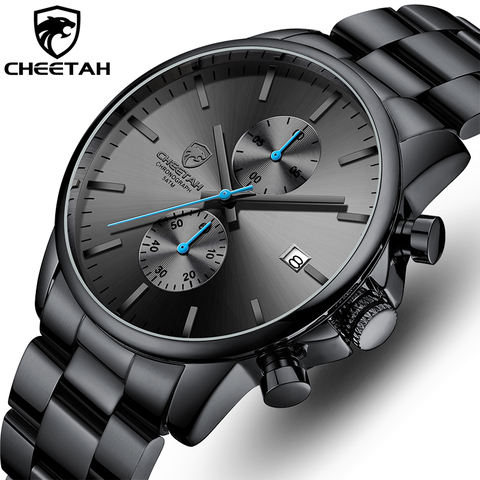 Relojes de hombre, Reloj de pulsera de acero negro militar, Deporte casual,  Cronógrafo a prueba de agua, Reloj de cuarzo analógico, Reloj hombre de