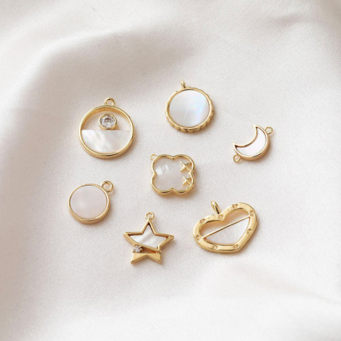 Uds 14k chapado en oro de la Luna, estrella de cinco puntas COLLAR COLGANTE Diy pendientes suministros hallazgos de la joyería de accesorios de componentes ► Foto 1/6