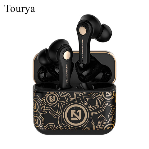 Auriculares inalámbricos con Bluetooth 5,0, miniauriculares intrauditivos con TWS, DISEÑO DE GRAFITI, deportivos, Extra Bass, estéreo, con micrófono HD ► Foto 1/6