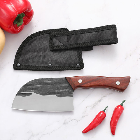 Cuchillo de cocina forjado a mano 5Cr15Mov, cuchilla para queso, cuchilla cuchillo rebanador para acampar al aire libre, cuchillos cortadores ► Foto 1/6