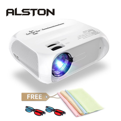 ALSTON-Proyector led S5 HD, 3800 lúmenes, compatible con HDMI 1080p, compatible con USB, portátil, cine ► Foto 1/6