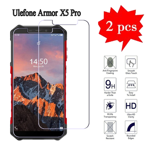 Protector de pantalla de vidrio templado para Ulefone Armor X5 Pro, película protectora transparente para Ulefone Armor X 5 Pro, vidrio para teléfono, 2 uds. ► Foto 1/6