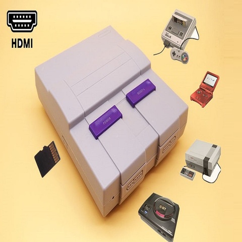 Consola de juegos Retro HDMI con ranura para tarjeta TF para Snes para Nes, para Sega Megadrive para GBA, soporte de ahorro y carga ► Foto 1/6