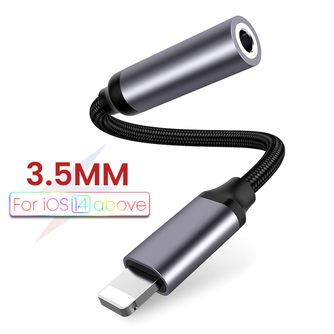 Adaptador de Cable auxiliar de 3,5mm para iPhone 12 11 Pro, Conector de auriculares, minidivisor de Audio para iOS 14, adaptador superior ► Foto 1/6