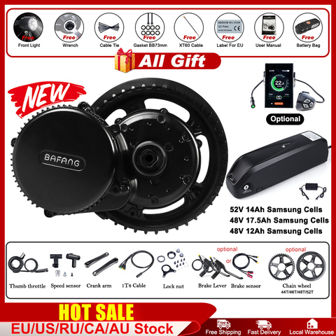 Bafang-Kit de conversión de bicicleta eléctrica BBS02B, Motor medio de 48V y 750W, 52V, 14Ah, 48v, 12Ah, 17,5ah, Samsung, 68-73mm ► Foto 1/6