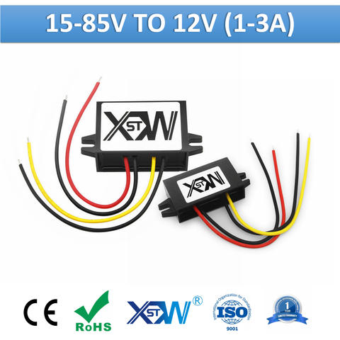 Convertidor reductor de CC a CC, convertidor de DC-DC superdeslizante de 12 voltios, 24V, 36V, 48V, 60V, 72V, 80V, 85V a 12V, 1A, 2A, 3A ► Foto 1/6