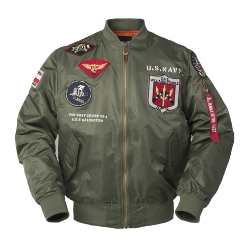 Chaqueta militar Vintage para hombre, ropa de calle estilo Hip Hop, Cazadora Bomber de piloto de la Fuerza Aérea Punk, primavera y otoño ► Foto 1/6