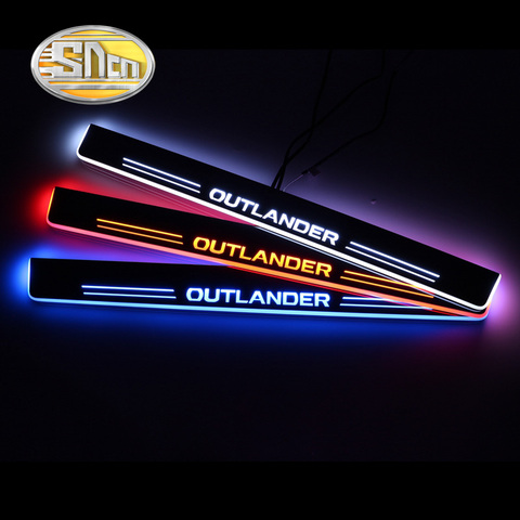 SNCN 4 Uds. Alféizar de puerta LED de coche para Mitsubishi Outlander 3 2012-2022, Pedal de placa de desgaste ultraligero de acrílico dinámico LED de bienvenida ► Foto 1/6