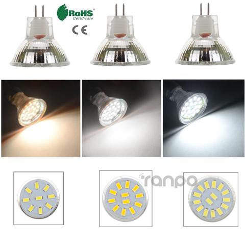MR11-bombillas de foco LED GU4.0, 2W, 3W, 4W, CA/CC, 12V, 24V, 30V, lámpara blanca fría y cálida, reemplazo de luz halógena, 5733 SMD, 9, 12, 15 Chips LED ► Foto 1/6