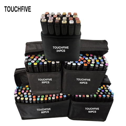 TouchFIVE rotuladores pintados a mano Manga rotuladores pluma de dibujo a base de Alcohol pincel aceitoso doble bolígrafo marcapáginas suministros de arte ► Foto 1/6