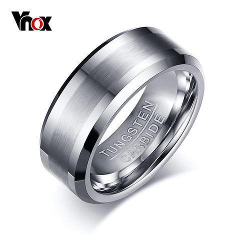 Vnox Clásica 100% Anillo de Carburo de Tungsteno para Los Hombres Joyería de La Boda No Se Oxidan ► Foto 1/6