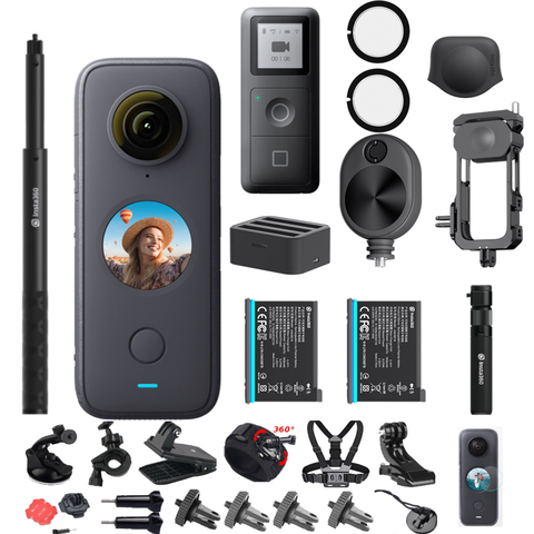 Insta360-Cámara de acción One X2 360, 5,7 K, vídeo VR, 10M, impermeable, Insta 360 One X2, cámara deportiva panorámica de bolsillo ► Foto 1/5