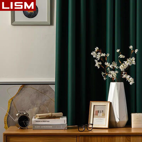 LISM-cortinas para sala de estar y ventana, opacas, modernas, gruesas, tratamiento para ventana, decoración del hogar ► Foto 1/6