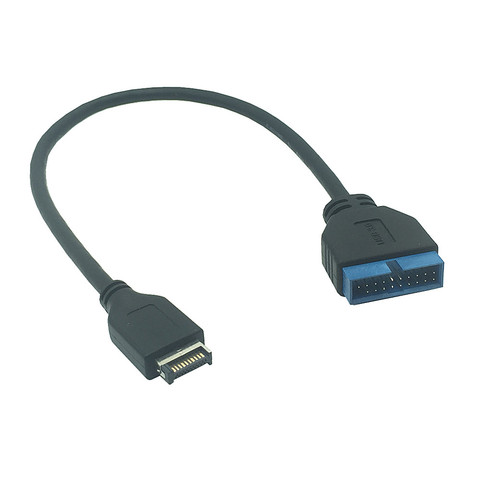 Cable de extensión para placa base conector de PC, tipo C, 0,3 M, USB 3,1, Tipo E, enchufe de Panel frontal, USB 3,0, 19 pines a 20Pin ► Foto 1/3