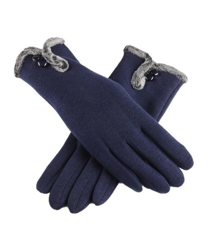 YLWHJJ-guantes cálidos de encaje para mujer, guantes de algodón con pantalla táctil de Cachemira de terciopelo no invertida para Otoño e Invierno ► Foto 1/5