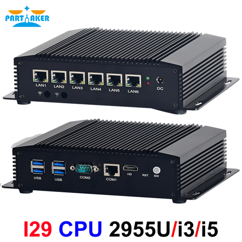 6*6 * LAN 2 * COM Mini PC Router 4G Core i5 8265U i5 4200U i3 4005U i3 6157U Celeron 2955U HD AES-IN DDR3 ordenador Industrial ► Foto 1/1