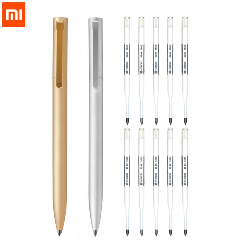Xiaomi-Bolígrafo Mijia original con signo de Metal, 0,5 MM, PREMEC, Suiza suave, recarga, negro, tinta azul ► Foto 1/6