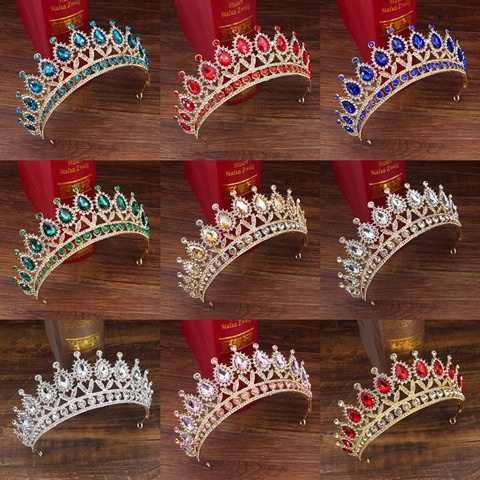 De cristal de la boda Tiara nupcial corona reina novia diadema adornos para el cabello cabeza accesorios de la joyería para las mujeres diadema de concurso de belleza ► Foto 1/6