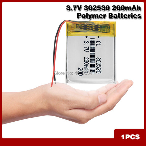 302530 recargable de litio de 3,7 V 200mAh Li-Po de la batería de polímero Li-Po li-ion batería Lipo baterías para MP3 MP4 DVD PDA Cámara MID ► Foto 1/6