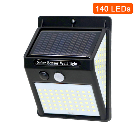 Luz de pared de inducción de energía Solar con Sensor de movimiento PIR, 140LED, 3 lados, control Solar, para Calle, Patio, jardín, casa ► Foto 1/6