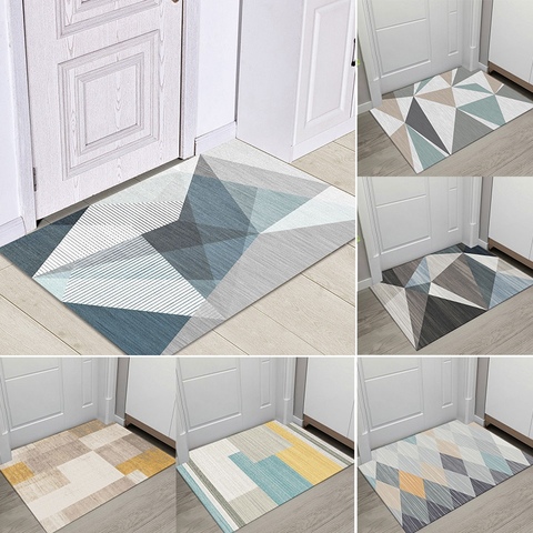 Alfombra antideslizante con estampado geométrico moderno para puerta de entrada, para decoración del Hogar, baño, sala de estar, cocina, inodoro ► Foto 1/6