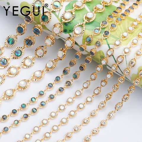 YEGUI-Accesorios de joyería, accesorio chapado en oro de 18k, 0,3 micras, cadena, circón, hecho a mano, fabricación de joyas, collar de pulsera artesanal, 50cm por lote ► Foto 1/6