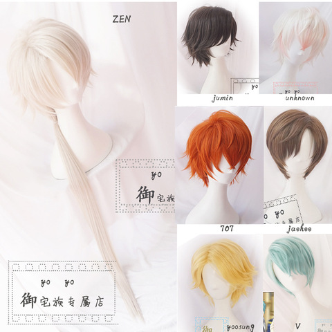 Yoosung-Peluca de cabello rizado estilo Harajuku para hombre y mujer, cabellera estilo mensajero místico, disfraz japonés de Luciel Choi Zen Jumin, peluca Unisex, 707 ► Foto 1/5