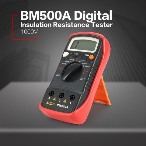 BM500A 1000V Digital Auto de la gama de resistencia de aislamiento de Metro probador ohm megóhmetro multímetro voltímetro indicación LED ► Foto 1/6