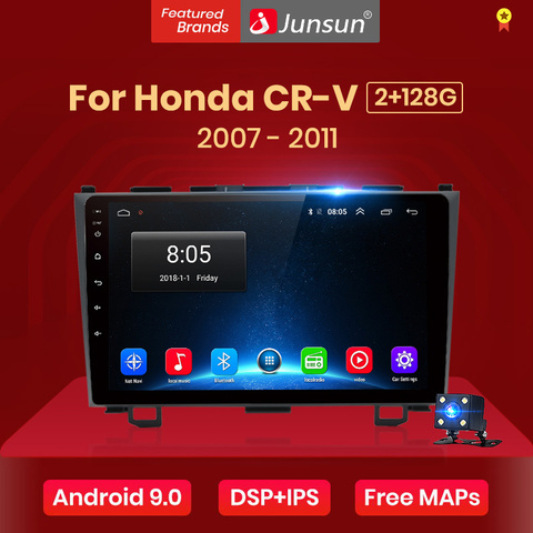 Junsun radio automóvil Control de voz AI 2+32GB Android 10 para For   Honda CR-V 3 RE CRV 2007 2008 2009 - 2011, Radio, Reproductor de video multimedia, Navegación GPS, 2 din Radio de pantalla Junsun compatible con RDS ► Foto 1/6