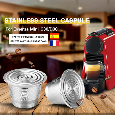 ICafilasFast-cápsulas de café reutilizables Nespresso, cápsulas de café rellenables de acero inoxidable, cápsulas de café reutilizables ► Foto 1/6