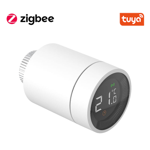 Termostato Tuya Smart Home ZigBee TRV, válvula de radiador, controlador de temperatura programable, compatible con asistente de Google Alexa ► Foto 1/6