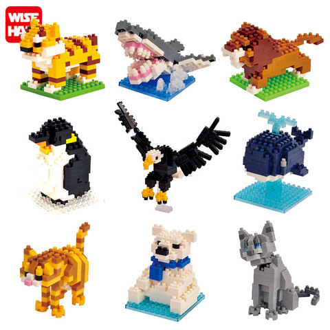 Wisehawk, mini bloques de construcción de diamantes, bolsa de animales de juguete, bloques de construcción, A1-B26 de perro, gato, pájaro, Serie de animales para niños, regalos ► Foto 1/6