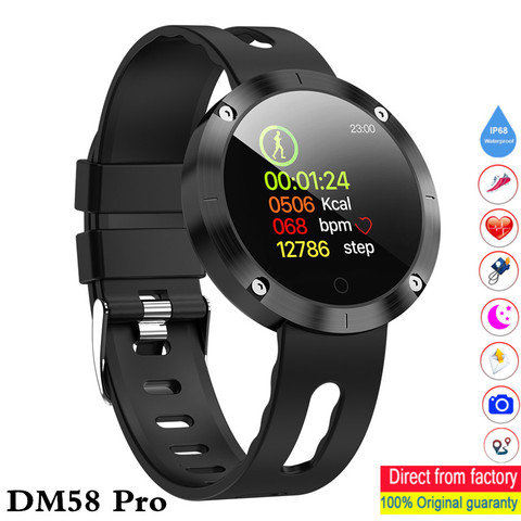 DM58 pulsera inteligente IP68 impermeable de la presión arterial de monitor, con avisos de recordatorio deportes inteligente rastreador PK GT08 DZ09 mi 2 banda ► Foto 1/6