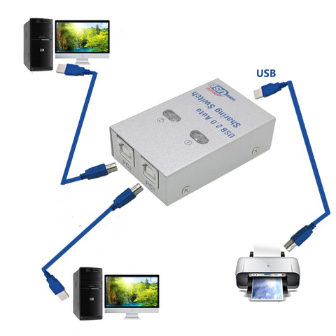 USB HUB usb interruptor de intercambio automático para 2/4, impresora para compartir computadora, compatible con 2/4 computadoras para compartir 1 dispositivo USB ► Foto 1/6