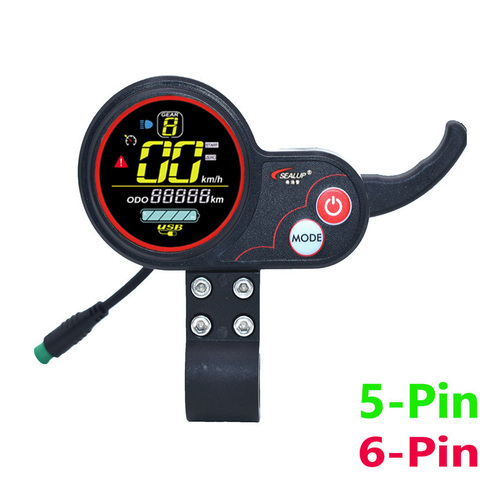 Pantalla LED con acelerador para patinete eléctrico, indicador de velocidad, kilometraje, batería, fallo rápido, Conector de 5 pines para Scooter Eléctrico sellador ► Foto 1/6