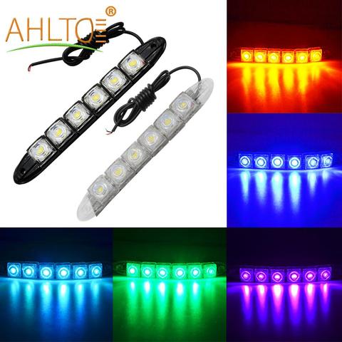 Luz de circulación diurna Flexible para coche, tira decorativa de luz DRL multicolor, resistente al agua, 6 Chips, 12V de CC, 1 unidad ► Foto 1/6