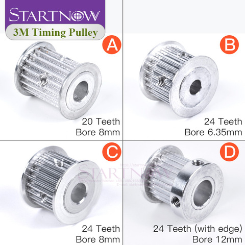 Polea HTD 3 M 20/24 dientes ancho 15mm 8/12 rueda síncrona polea equipo con tornillo de aluminio para 3D Partes de impresora ► Foto 1/5