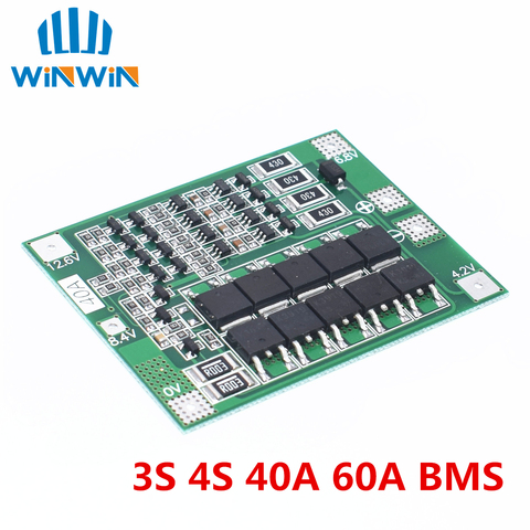 18650 40A batería de litio Li-ion 4S cargador PCB BMS Placa de protección con Balance para Motor de taladro 16,8 V 14,8 V Módulo de célula Lipo ► Foto 1/5